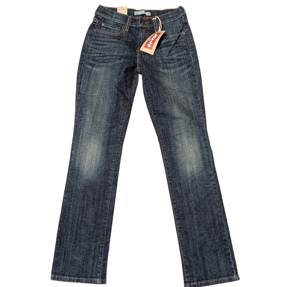 Levi's Jeans Women 2M Dark Wash 505 Straight Leg Mid Rise Stretch Denim Classic
